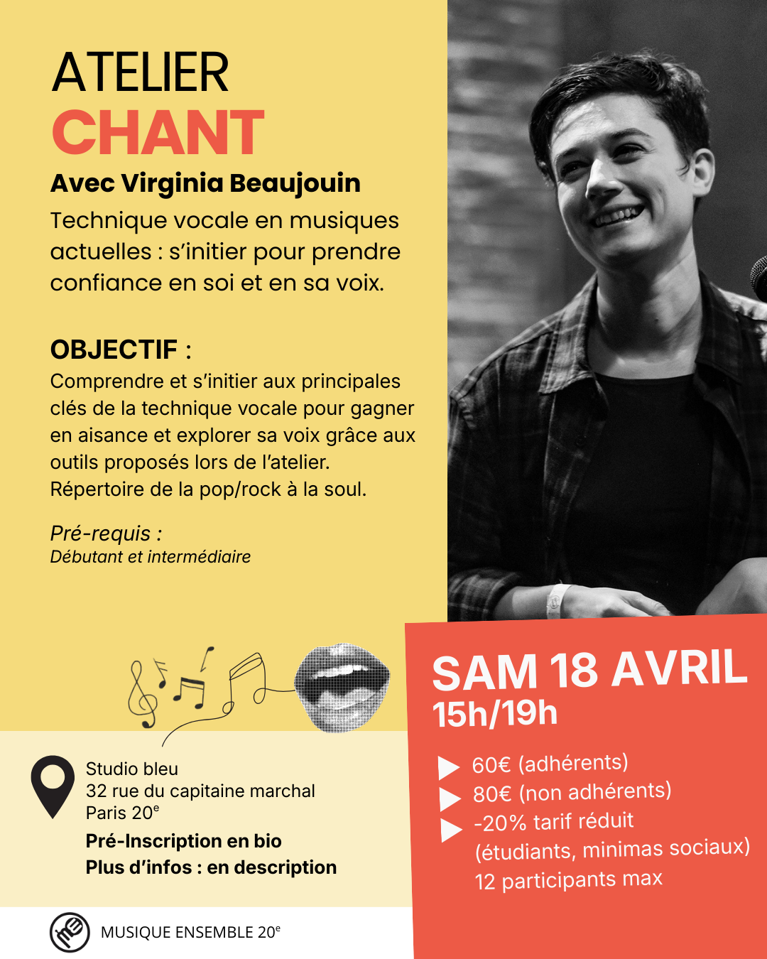 ATELIER - CHANT & TECHNIQUE VOCALE MUSIQUE ACTUELLE