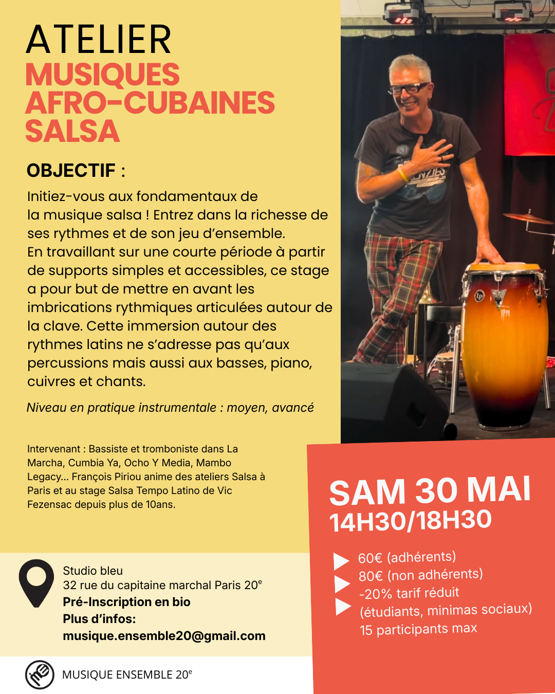 ATELIER - INITIATION AUX MUSIQUES AFRO CUBAINES / SALSA